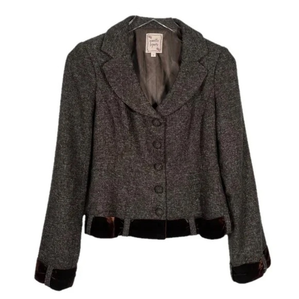 Nanette Lepore Charcoal Tweed Blazer